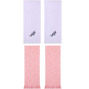 REGALWOVEN 4 Pcs Bathroom Decor Cotton Soft Absorbent Floral Embroidered Hand Towel 13" x 29" - 1 of 4