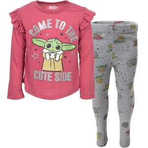 Star Wars The Child Big Girls T-Shirt and Leggings Outfit Set Pink/Grey 14-16 - 1 of 4