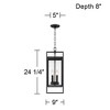 Possini Euro Design Jericho Modern Outdoor Hanging Light Textured Black 24 1/4" Clear Glass Panel for Post Exterior Barn Deck House Porch Yard Patio - 4 of 4
