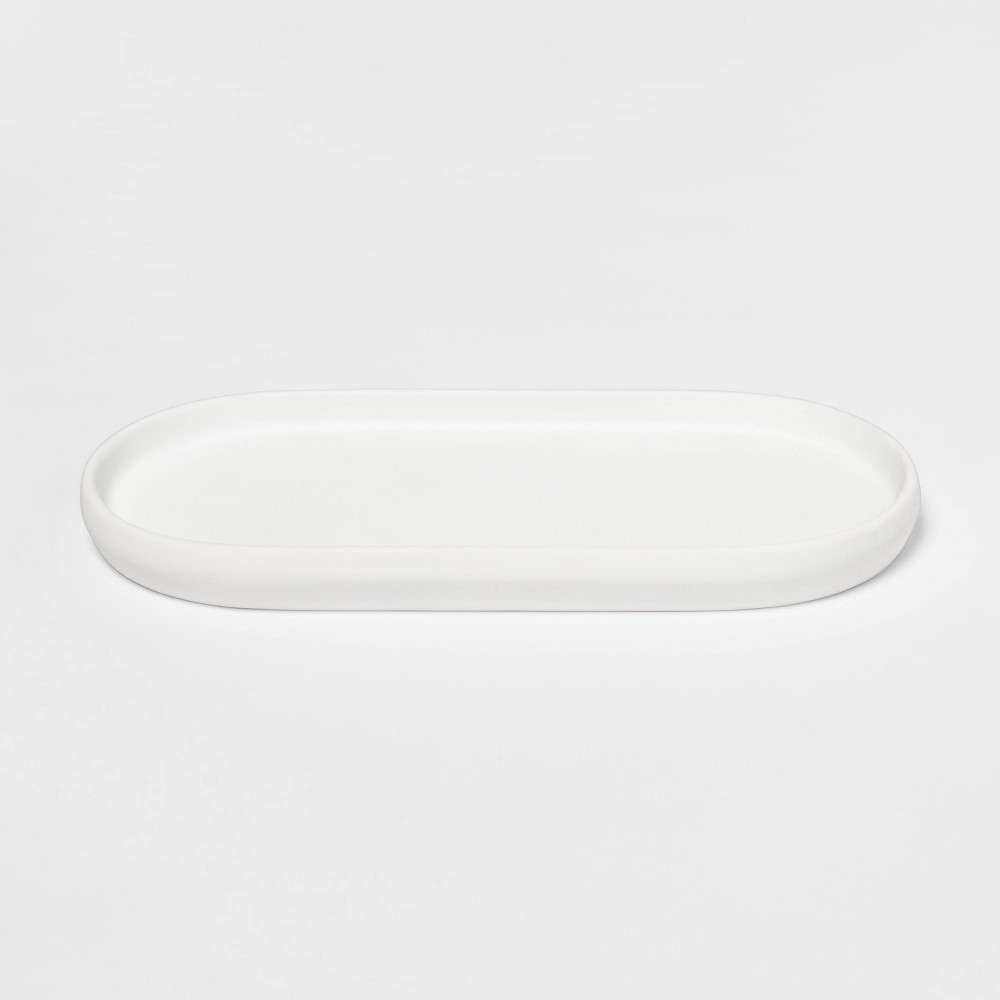 Photos - Other Bathroom Accessories Modern Soft Touch Tray White - Threshold™