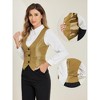 INSPIRE CHIC Women's Vintage Waistcoat Button Up Steampunk Jacquard Sleeveless Suit Vest - 2 of 4