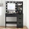 Makeup Vanity Desk with Mirror and Lights, 35 Inch Makeup Table with 4 Drawers and Built-in Power Strip, 3 Model Light Adjustable Dressing Table - 2 of 4