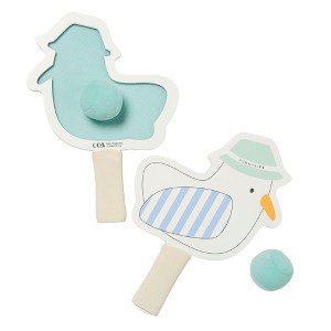 Sunnylife Kids Velcro Beach Bats-Sid the Seagull,Blue Stripe,2 Paddles & Balls - 1 of 4