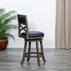 24" Counter Height Swivel Stool Modern Dining Chairs Bar Chairs X-Backrest Chair Armless Stool - 4 of 4