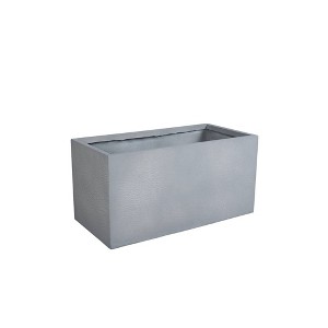 LeisureMod Flora Fiberstone and MGO Clay Planter Rectangular Planter Pot for Indoor and Outdoor - 1 of 4