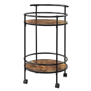 Breighton Home Designs2Go Charlie Serving Bar Cart in Barnwood/Black - 1 of 4