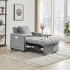 Modern Black Three-in-one Sofa Bed Chair, Folding Design, Adjustable Back, Converts to Recliner or Single Bed for Adults - 2 of 4