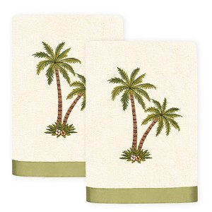 Linum Home Textiles 100% Turkish Cotton PALMERA Embellished Towel Set - 1 of 4