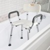 Adjustable Shower Chair Seat with Back and Padded Arms, Slip-Resistant Bath Safety Chair for Elderly, Handicap, Disabled, Beige - 4 of 4