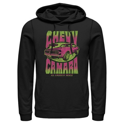 Men s General Motors Retro Pink And Green Chevy Camaro Pull Over