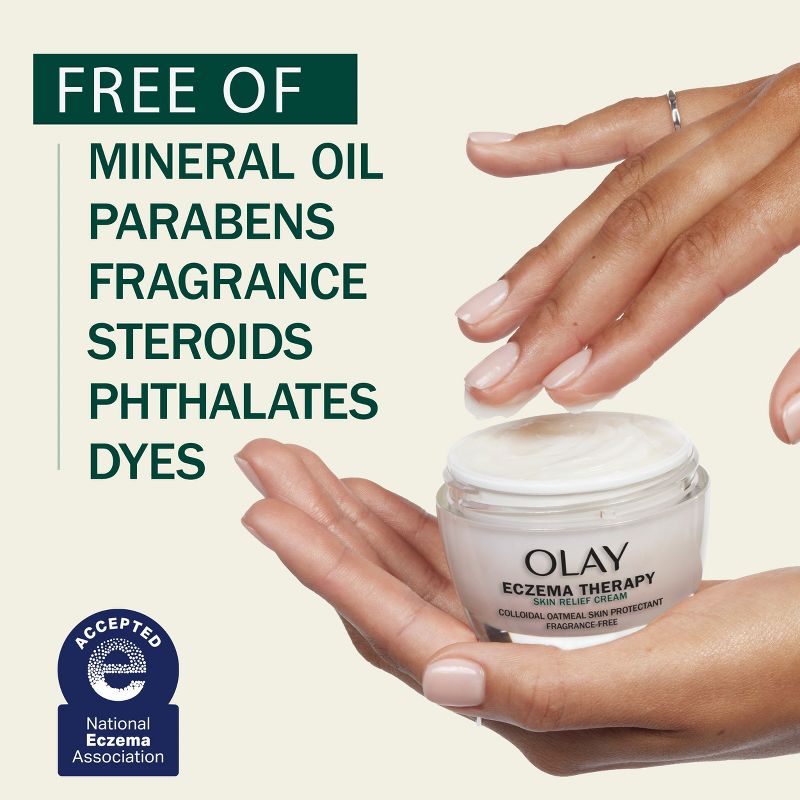 Olay Sensitive Eczema Therapy Skin Relief Face Moisturizer Cream with Colloidal Oatmeal - Fragrance Free - 1.7oz, 4 of 11