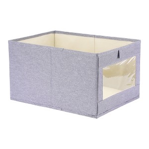 Unique Bargains Collapsible Fabric Storage Basket Bin for Shelves Closet 1 Pack - 1 of 4