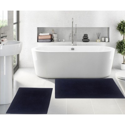 Home Weavers Luxury Collection 100% Cotton Tufted Bathroom Rug Set, Non-Slip Latex Bath Rug Set