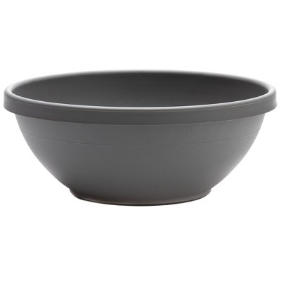 Bloem 14" x 7.5" Terra Plant Gardening Bowl Planter, Charcoal