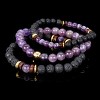 Crucible Men's Amethyst Stone with Hematite, Lava and Wood Bead Stretch Bracelets - 3 of 4