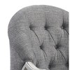 Fabric Chair with Full Foam Cushion, KD Arm & Back and Antique Finish for Living Room - 4 of 4