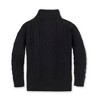 Hope & Henry Boys' Organic Mock Neck Cable Sweater, Black Cable, Small - 4 of 4