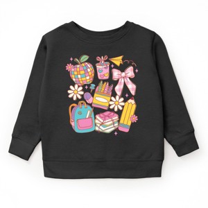 School Supplies Coquette - Kids Toddler Sweatshirt and Kids Youth Sweatshirt - 1 of 4