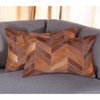 HomeRoots Set of Two 12" X 20" Tan Chevron Cowhide Lumbar Throw Pillows - 2 of 4