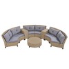 130.3" Outdoor Rattan Half-Moon Sectional Sofa Set with Coffee Table and Side Table, Free Combination - 2 of 4