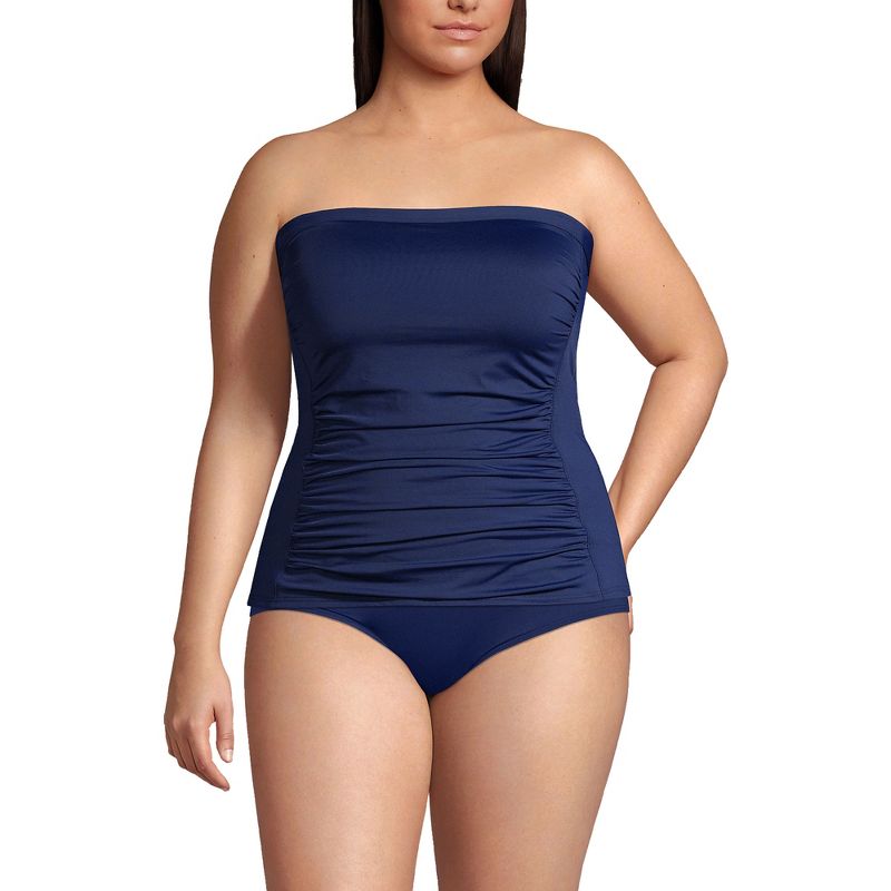 Lands' End Women's Strapless Bandeau Tankini Top Swimsuit with Removable and Adjustable Straps, 5 of 7