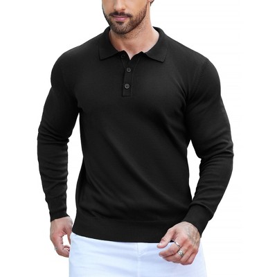 COOFANDY Men's Button Down Classic Knit Polo Golf Shirt