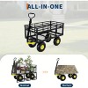 Steel Garden Cart with 10" Wheels, Wagon Cart, Removable Sides, 180° Handle for Lawn, Farm, Outdoor - 4 of 4