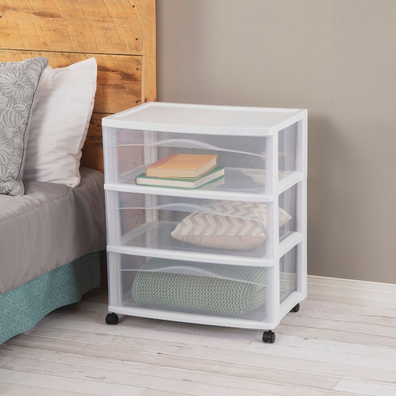 3 Drawer Wide Cart White - Brightroom&#8482;, 5 of 6