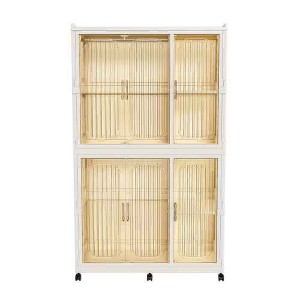 LIVAREEmlen Portable Wardrobe Closet Storage Organizer for Clothes,Clothes Dresser,6 Magnetic Doors-6 Cubes & 2 Hanging Rod,6 pcs hangers,White - 1 of 4