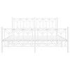 vidaXL Metal Bed Frame without Mattress with Footboard White 59.1"x78.7" - 4 of 4