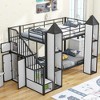 Whisen Metal Twin over Twin Castle-shaped Bunk Bed with Wardrobe and Multiple Storage - 2 of 4