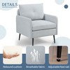 CAVINAS Chenille Accent Chair with Low Backrest and Metal Black Legs,Upholstered Living Room Chairs,Reading Chairs for Living Room - 4 of 4