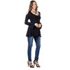 Womens Criss Cross Cold Shoulder Long Sleeve Top - 24seven Comfort Apparel™ - 2 of 4