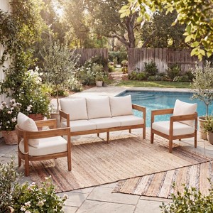 Christopher Knight Home Maxine 3 Piece Outdoor Acacia Wood Slatted
