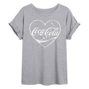 Women's - Coca-Cola - Heart Oversized Graphic T-Shirt - 1 of 4