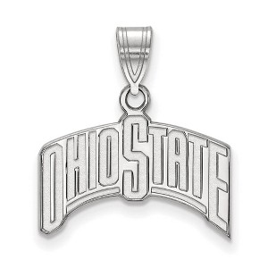 Black Bow Jewelry 14k White Gold Ohio State Buckeyes NCAA Large Pendant - 1 of 3