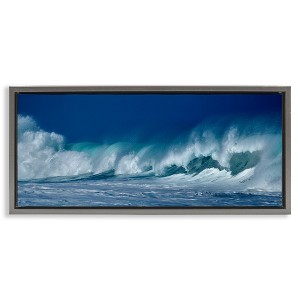 Stupell Industries Panoramic Tsunami Wave Splashing, 31" x 14" - 1 of 4