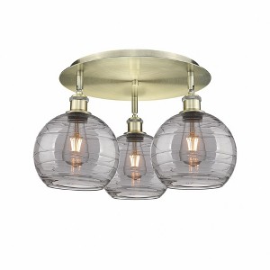 Athens Deco Swirl - 3 Light Flush Mount In Industrial Style-10.38 Inches Tall and 19.75 Inches Wide - 1 of 1