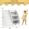 4 Tier Kids Bookshelf, Kids Book Shelf for Kids Rooms, Wood Children Bookcase,Baby Storage Book Rack,Toddler Bookshelf - 2 of 4