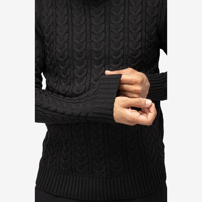 X RAY Men's Cable Knit Roll Neck Sweater(Available in Big & Tall), 4 of 6