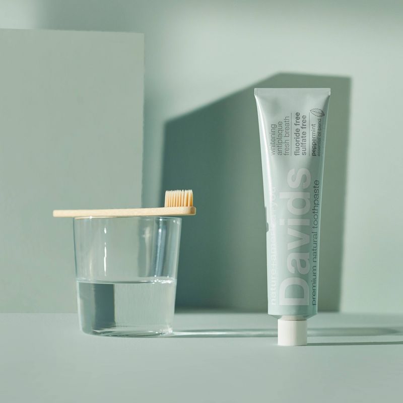 Davids Antiplaque &#38; Whitening Fluoride-Free Premium Natural Toothpaste - Peppermint - 5.25oz, 6 of 15