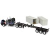 First Gear DCP 1/64 Black Peterbilt 389 63" Mid-Roof Sleeper w/ 2 20' Container Chassis 60-1927 - 4 of 4