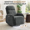 Hyleory Chenille 3-Position Swivel Power Nursery Recliner with USB and Induction Light Strip for Living Room (Set of 2） - 4 of 4