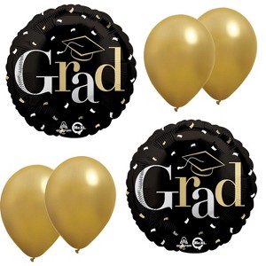 LoonBalloon Graduation Class Dismissed GRAD Balloon (2 pcs) Set with 4 latex - 1 of 2