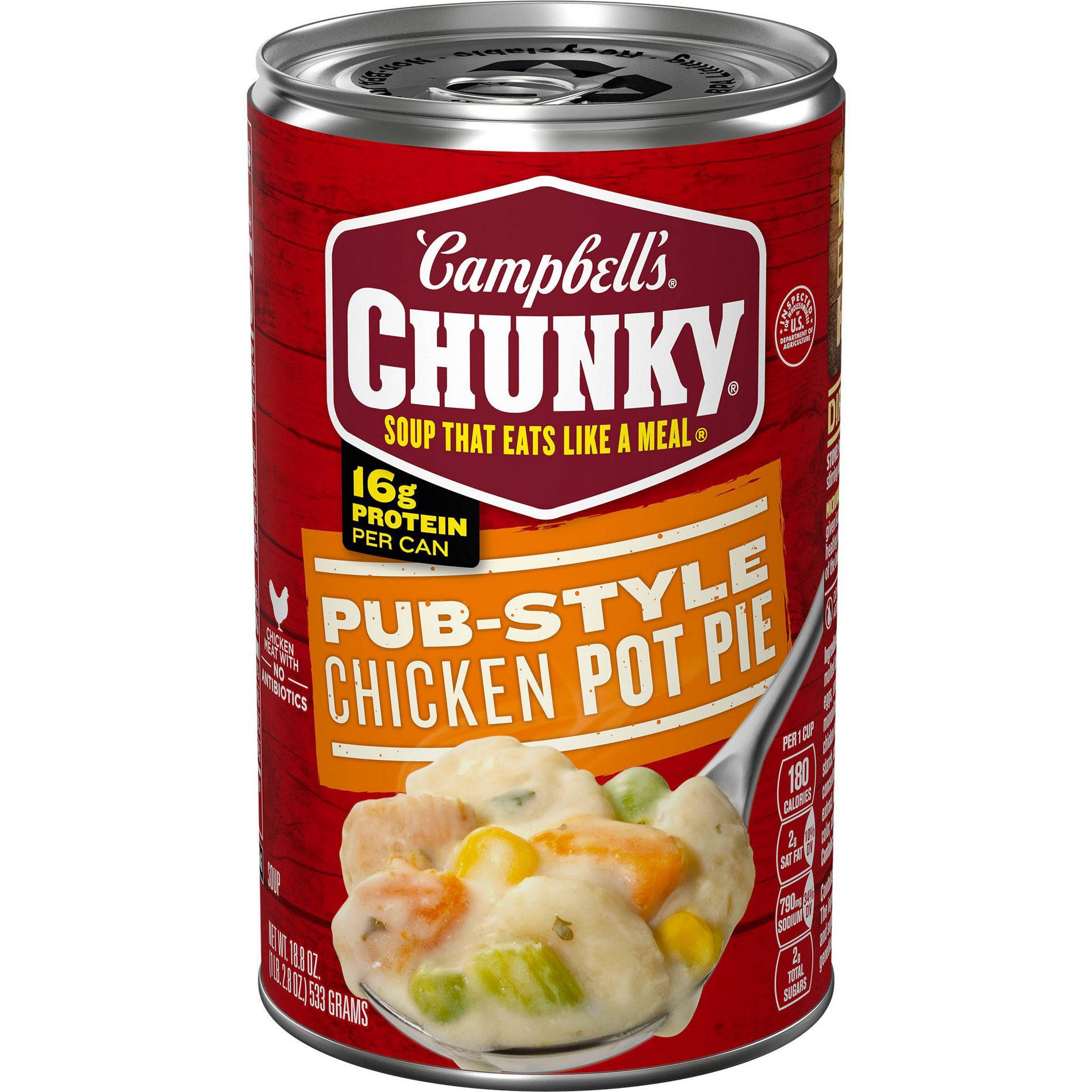 Campbell's Chunky Pub-Style Chicken Pot Pie Soup - 18.8oz: No Artificial Flavors, No High Fructose Corn Syrup