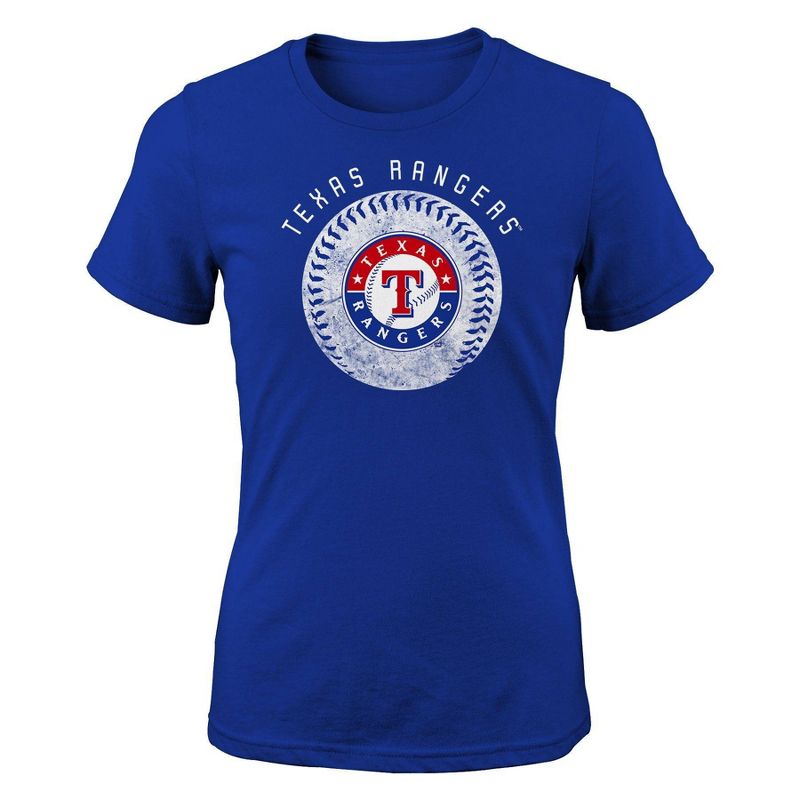 MLB Texas Rangers Girls&#39; Crew Neck T-Shirt, 1 of 2