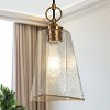 LNC Sallingboe 1-Lights 6.3" Modern Geometric Mini Pendant  Lights, Polished Gold  with Textured Cylinder Glass - 2 of 4