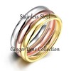 3 Ring Wedding Band Set Stainless Steel Women Men by Ginger Lyne Collection - 3 of 4