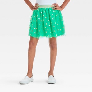 Girls' St. Patrick's Day Tutu Skirt - Cat & Jack™ Bright Green - 1 of 3