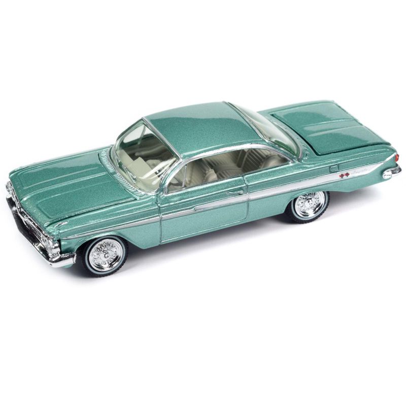 1961 Chevrolet Impala SS 409 Arbor Green Metallic with Light Green Interior 1/64 Diecast Model Car by Johnny Lightning, 2 of 4